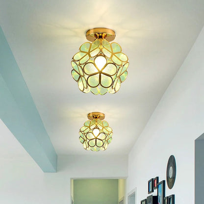 Lampada da soffitto a plafoniera con petali di fiore E27