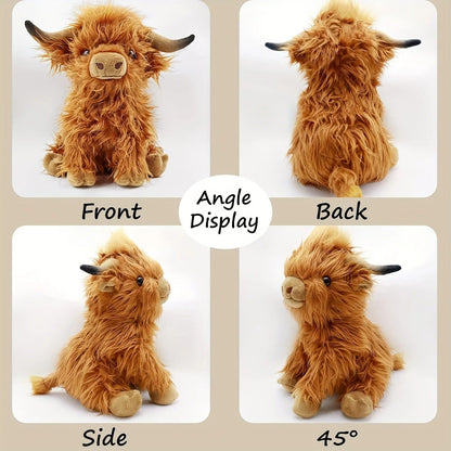 Fluffy Highland Cow Plush Cuddle Toy Soft Farm Animal Stuffed Toy