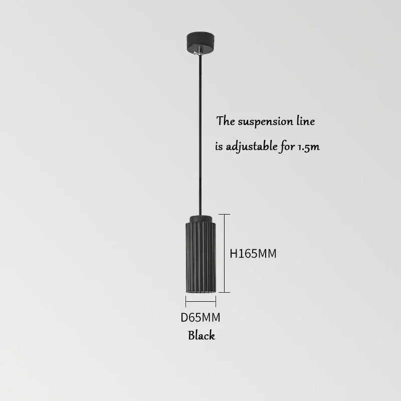 Fluted Glass and Metal LED Pendant Light