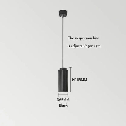 Fluted Glass and Metal LED Pendant Light