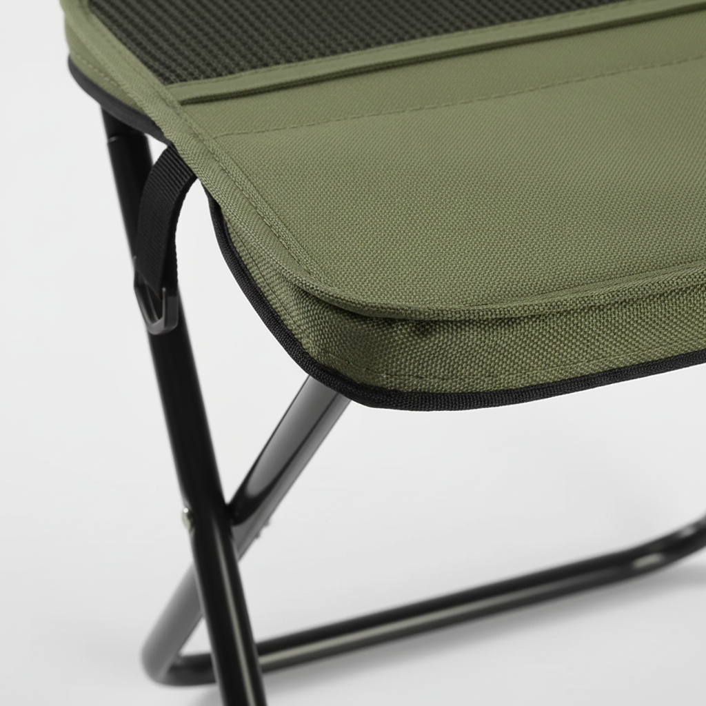 Foldable Camping Stool with Carbon Steel Frame and Carry Case