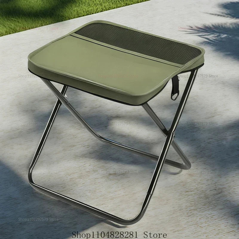 Foldable Camping Stool with Carbon Steel Frame and Carry Case