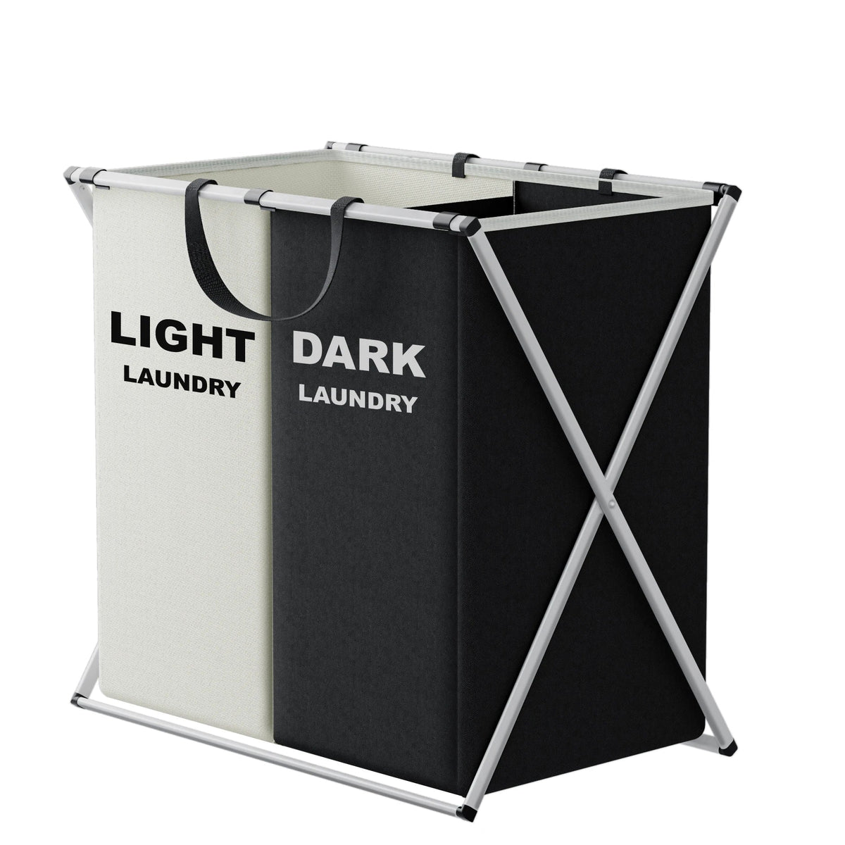 Foldable Laundry Hamper with 2 or 3 Sorting Compartments