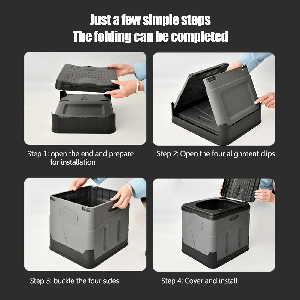 Foldable Portable Camping Toilet with Wide Seat and 600 lb Weight Capacity