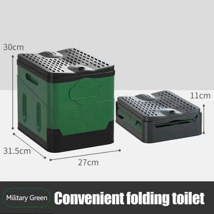 Foldable Portable Camping Toilet with Wide Seat and 600 lb Weight Capacity