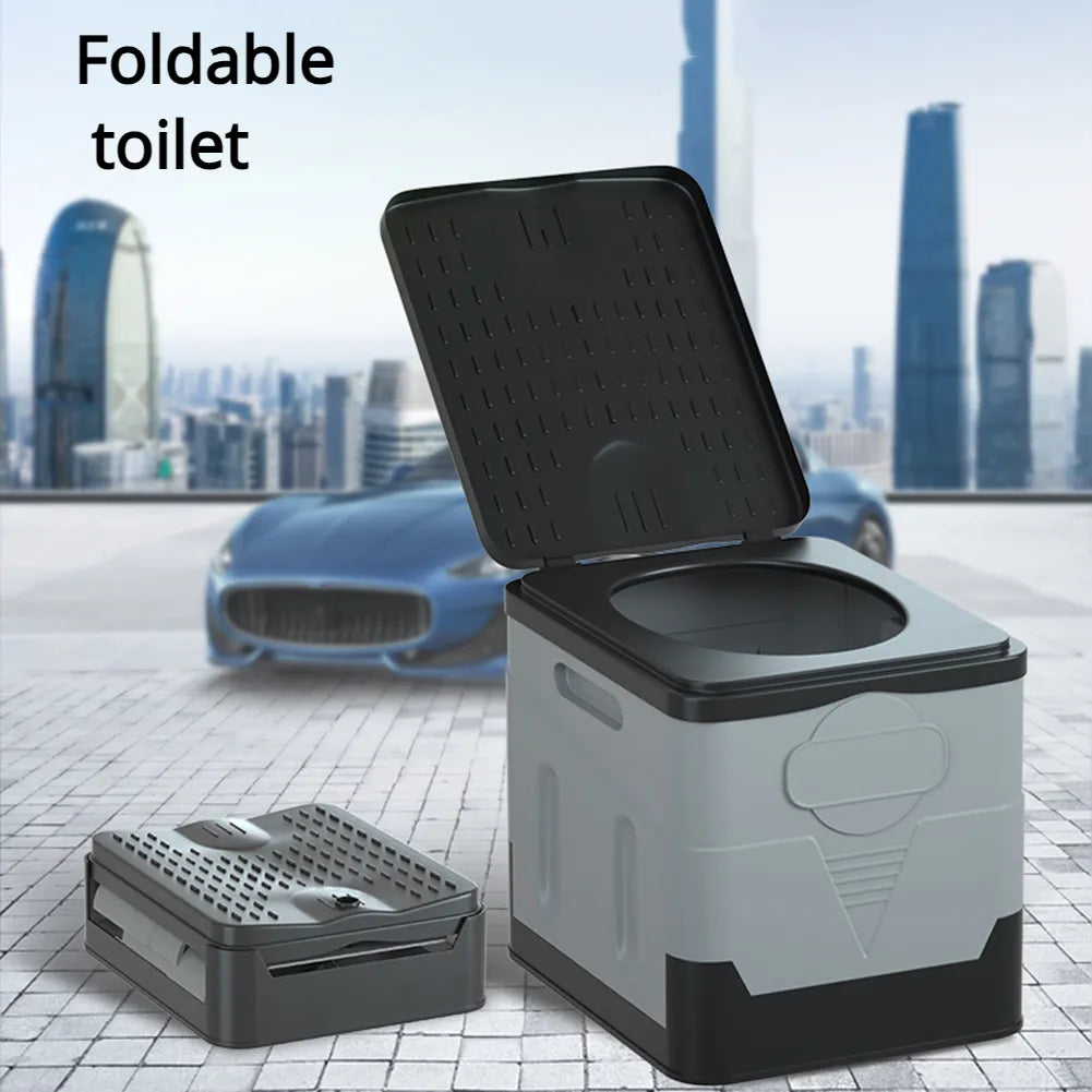 Foldable Portable Camping Toilet with Wide Seat and 600 lb Weight Capacity