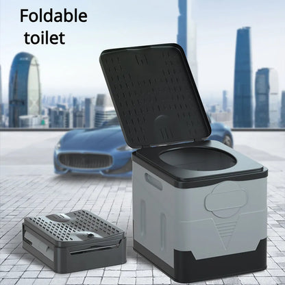 Foldable Portable Camping Toilet with Wide Seat and 600 lb Weight Capacity
