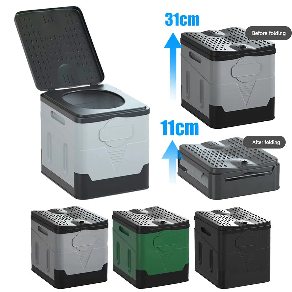Foldable Portable Camping Toilet with Wide Seat and 600 lb Weight Capacity