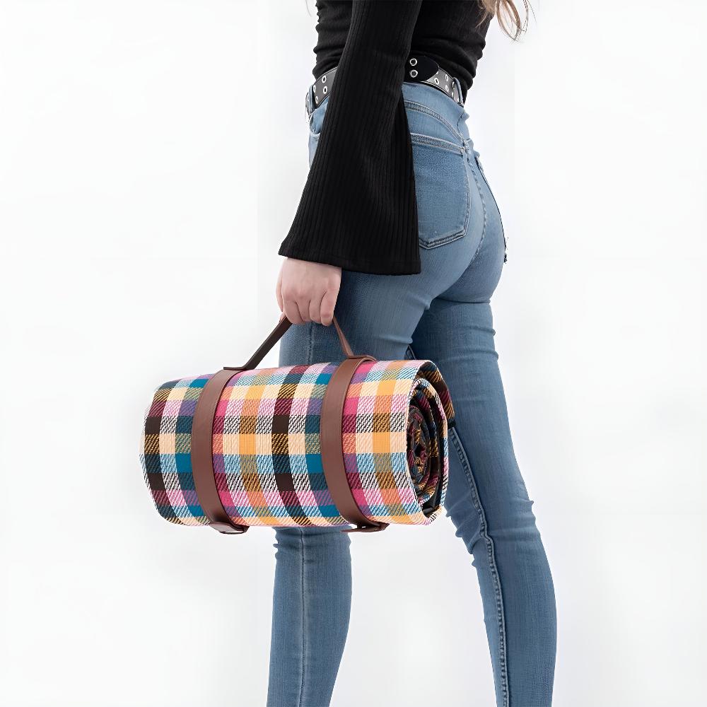 Foldable Waterproof Picnic Blanket with Soft Acrylic Top