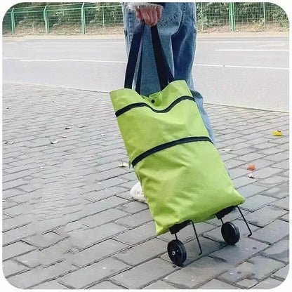 Foldable Wheeled Shopping Hand Cart with Backpack Carry Option