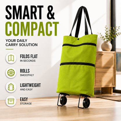 Foldable Wheeled Shopping Hand Cart with Backpack Carry Option