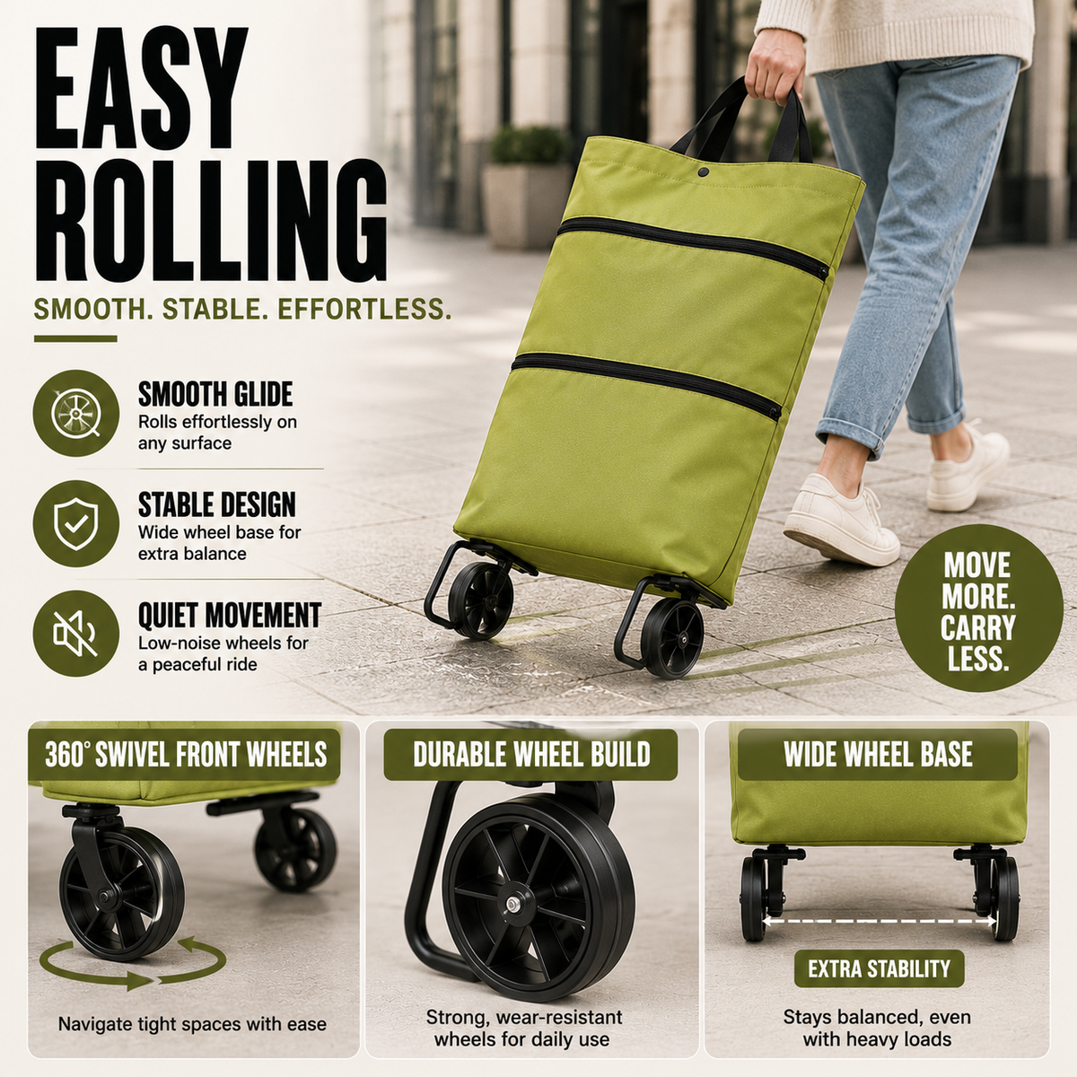 Foldable Wheeled Shopping Hand Cart with Backpack Carry Option