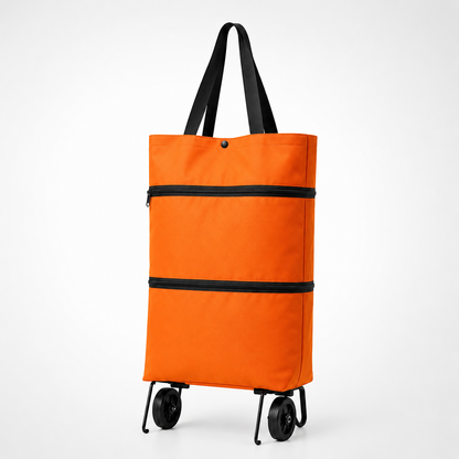 Foldable Wheeled Shopping Hand Cart with Backpack Carry Option