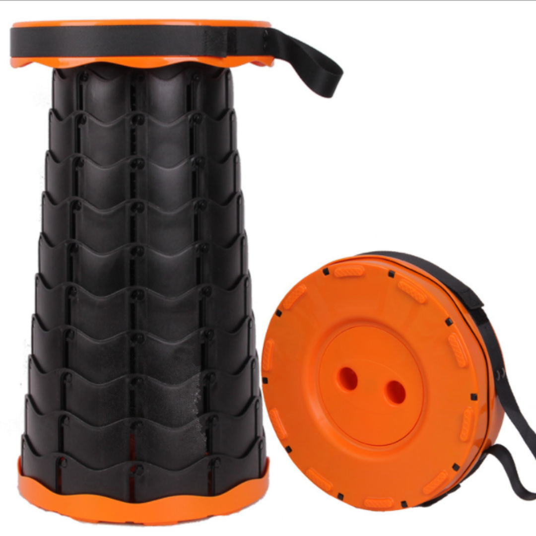 Folding Stool with Adjustable Height, Portable Design and Compact Storage