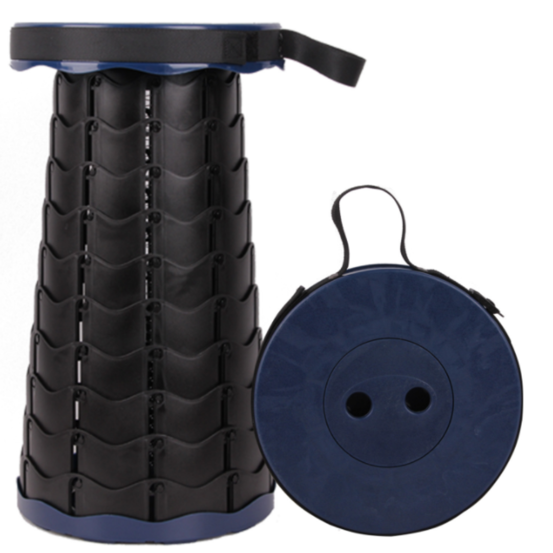 Folding Stool with Adjustable Height, Portable Design and Compact Storage