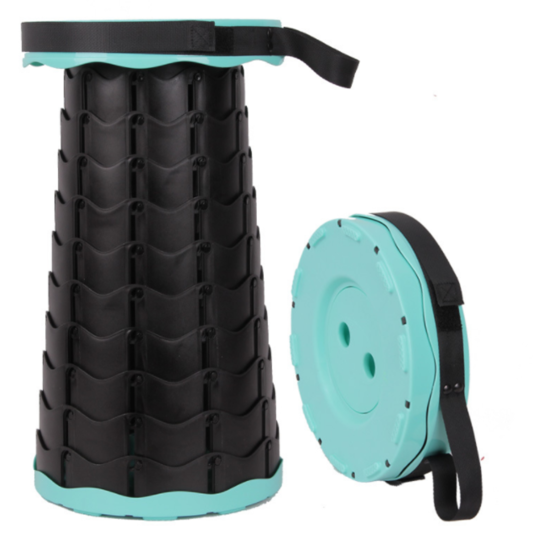 Folding Stool with Adjustable Height, Portable Design and Compact Storage