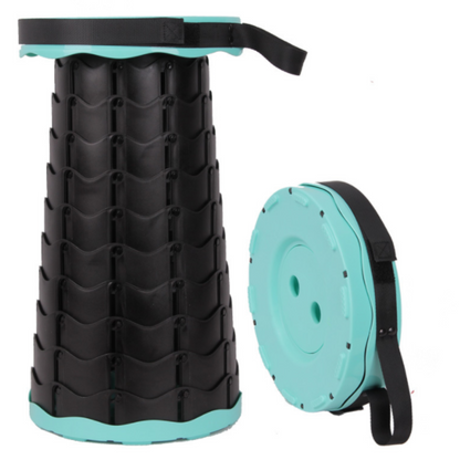 Folding Stool with Adjustable Height, Portable Design and Compact Storage