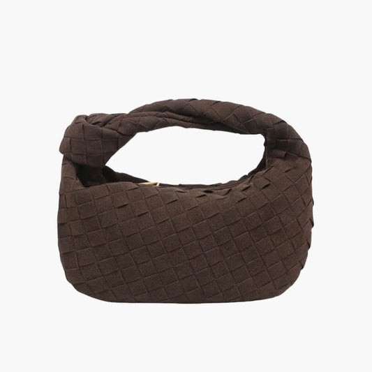 Fonerio – Women’s Mini Vegan Suede Shoulder Bag with Woven Knot Detail