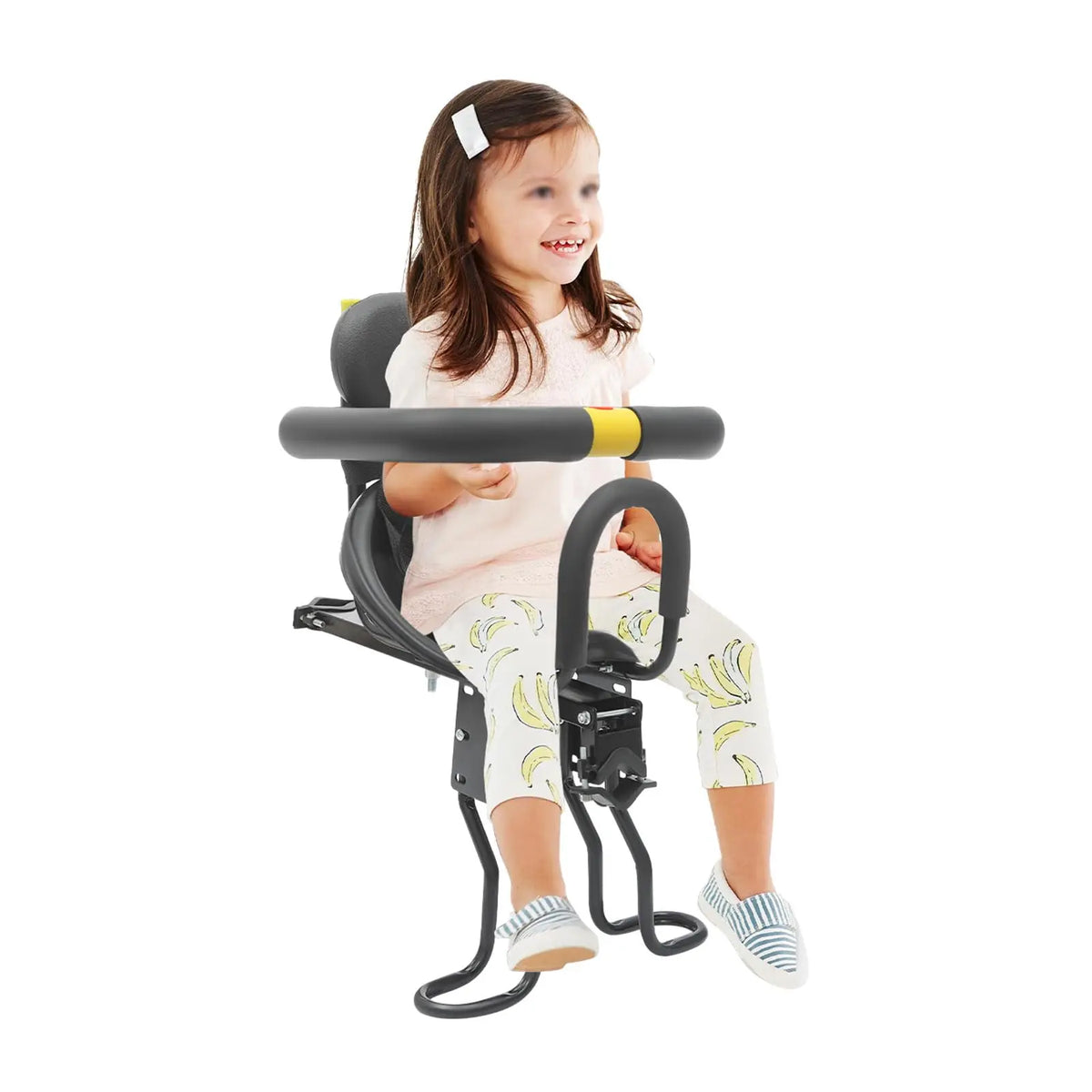Front-Mounted Child Bike Seat with Adjustable Seat and Pedal Height