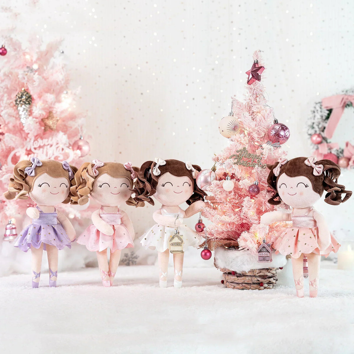 Girls Ballerina Plush Doll with Crown and Tutu Soft Stuffed Toy