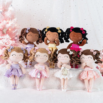 Girls Ballerina Plush Doll with Crown and Tutu Soft Stuffed Toy