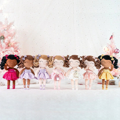 Girls Ballerina Plush Doll with Crown and Tutu Soft Stuffed Toy