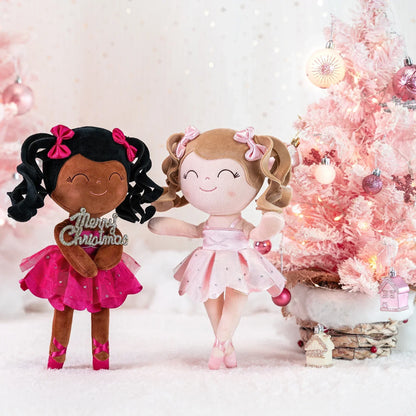 Girls Ballerina Plush Doll with Crown and Tutu Soft Stuffed Toy