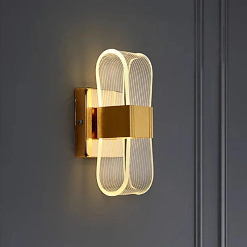 Gold Aluminium Loop LED Wall Light
