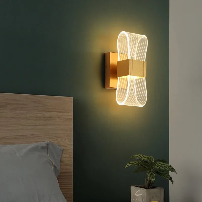 Gold Aluminium Loop LED Wall Light