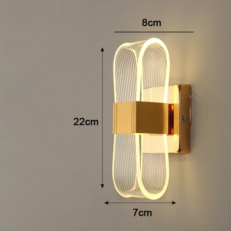 Gold Aluminium Loop LED Wall Light
