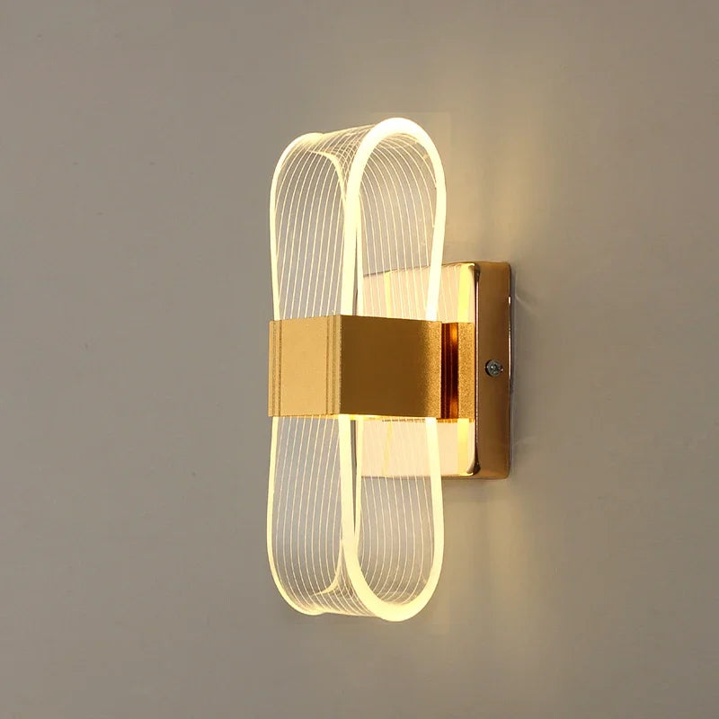 Gold Aluminium Loop LED Wall Light