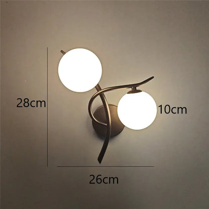 Gold Double Globe Glass Wall Light