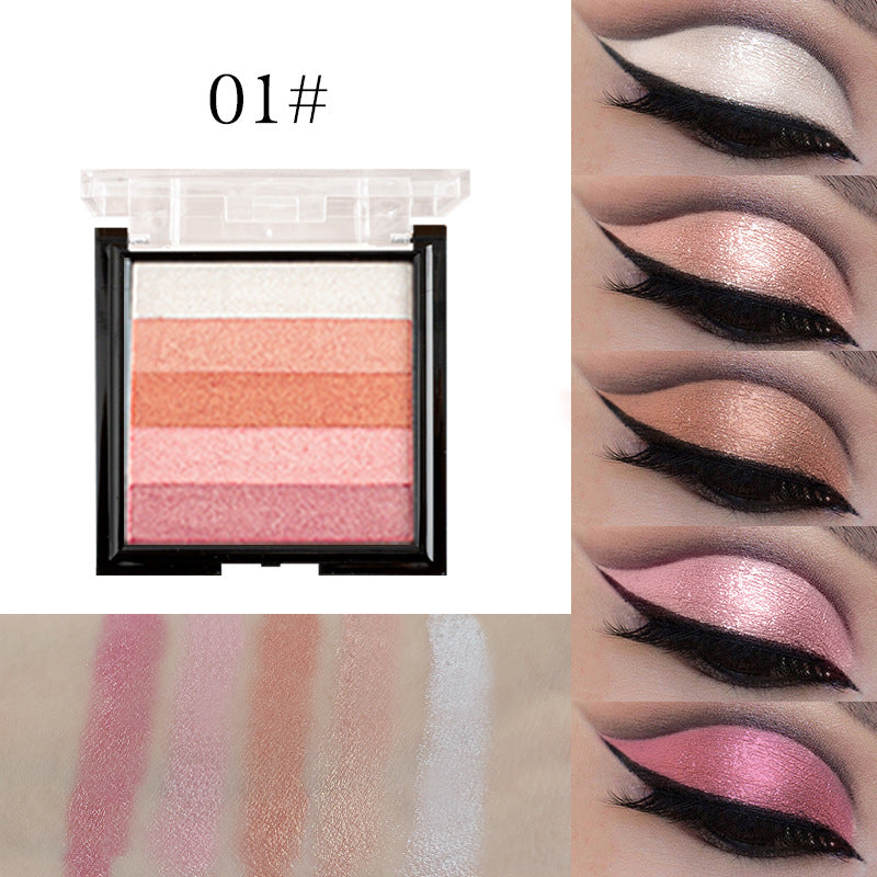 Golden Shimmer Brick Blush Bronzer Face Powder Palette