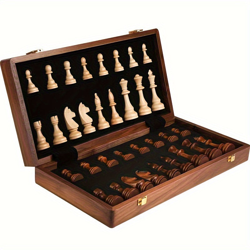 Handcrafted Wooden Chess Set with Detailed Pieces for Classic Chess Play