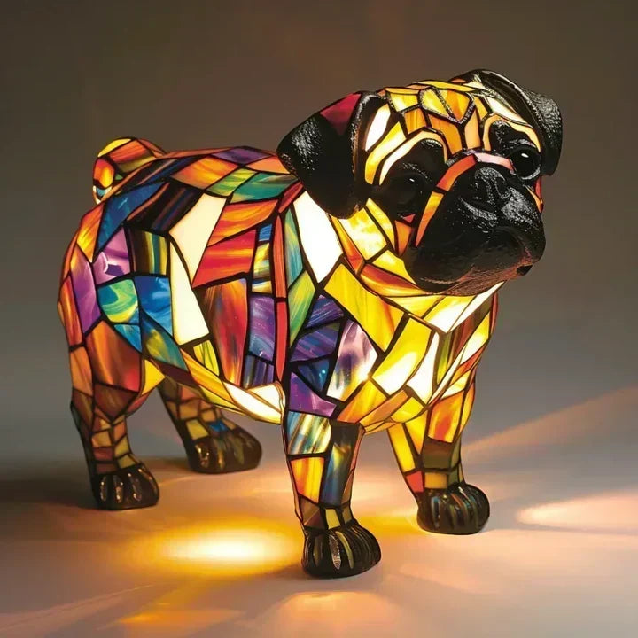 Handmade Dog Table Lamp with Soft Ambient Light