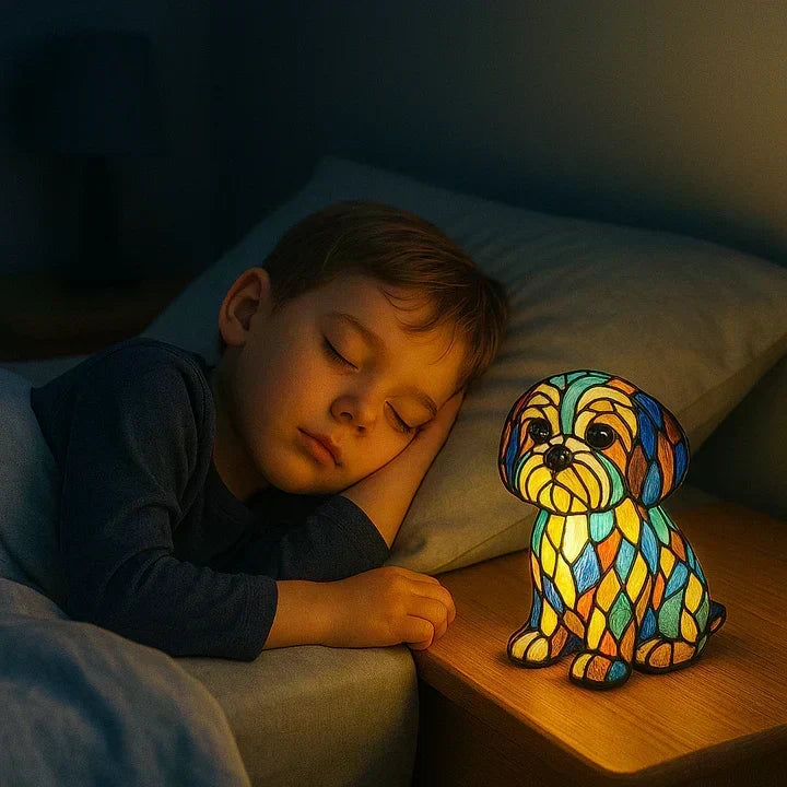 Handmade Dog Table Lamp with Soft Ambient Light