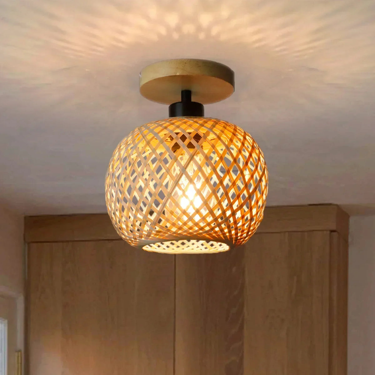 Handwoven Bamboo Ceiling Light