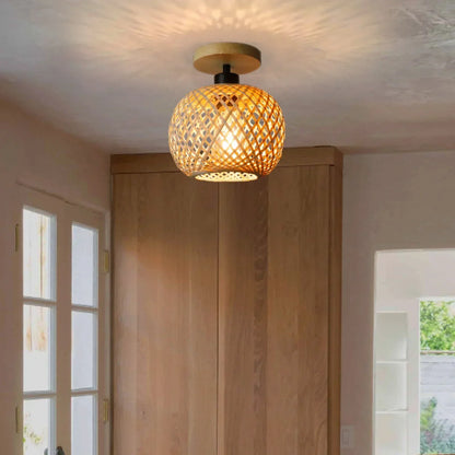 Handwoven Bamboo Ceiling Light