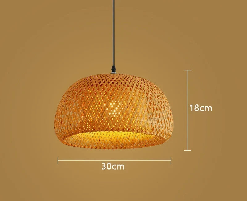 Handwoven Bamboo and Rattan Pendant Light