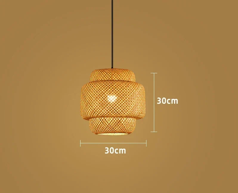 Handwoven Bamboo and Rattan Pendant Light