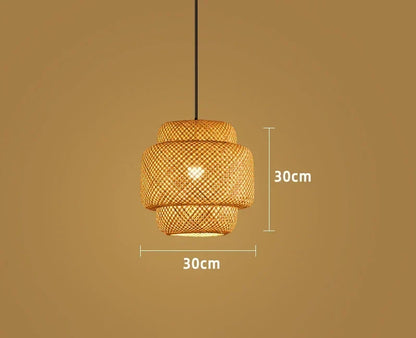 Handwoven Bamboo and Rattan Pendant Light