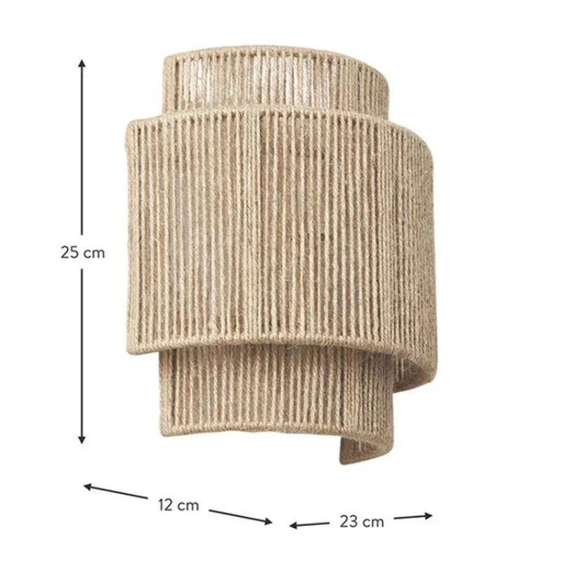 Handwoven Natural Rattan E27 Wall Lamp