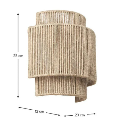 Handwoven Natural Rattan E27 Wall Lamp