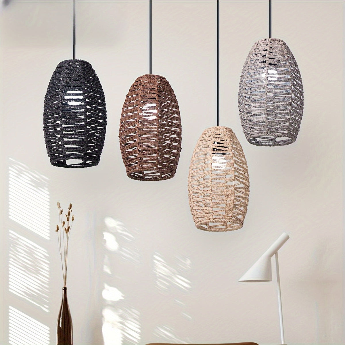 Handwoven Paper Rope Pendant Light Shade