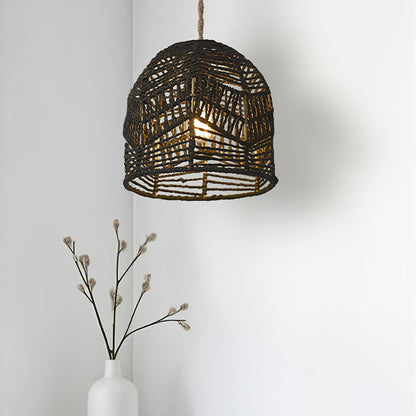 Handwoven Paper Rope Pendant Shade