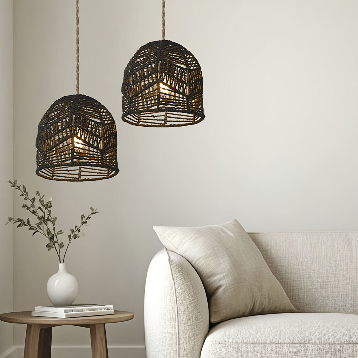 Handwoven Paper Rope Pendant Shade