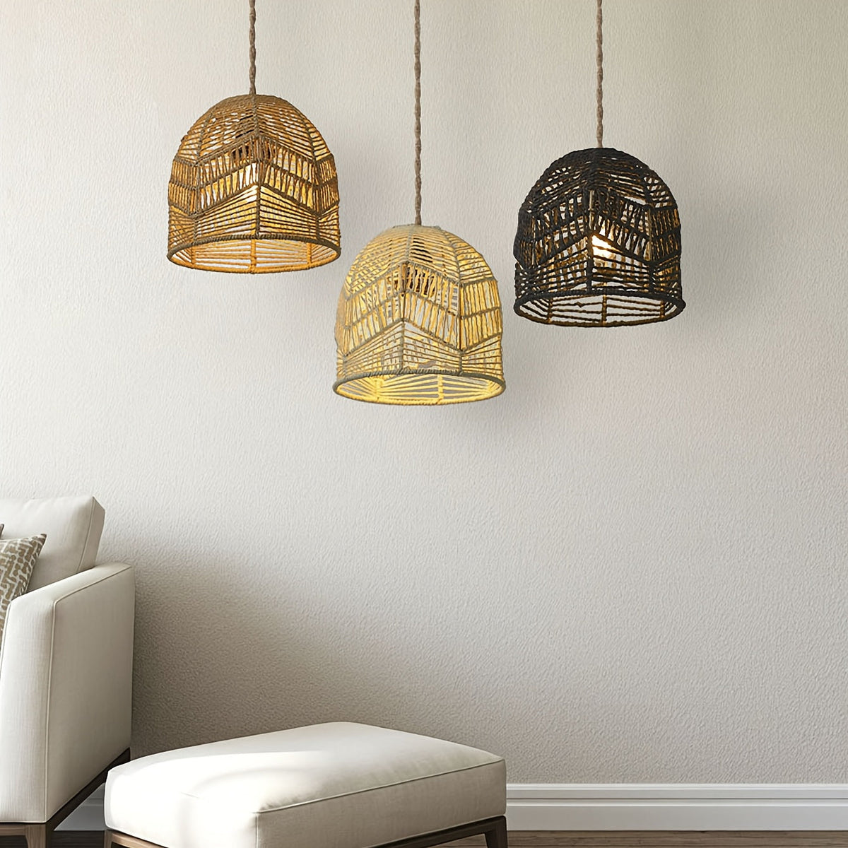 Handwoven Paper Rope Pendant Shade