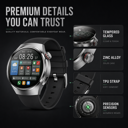 Health Smartwatch with Blood Pressure Heart Rate and Blood Oxygen Tracking