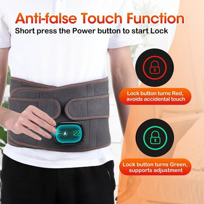 Heated Lumbar Support Belt with Adjustable Heat and Vibration