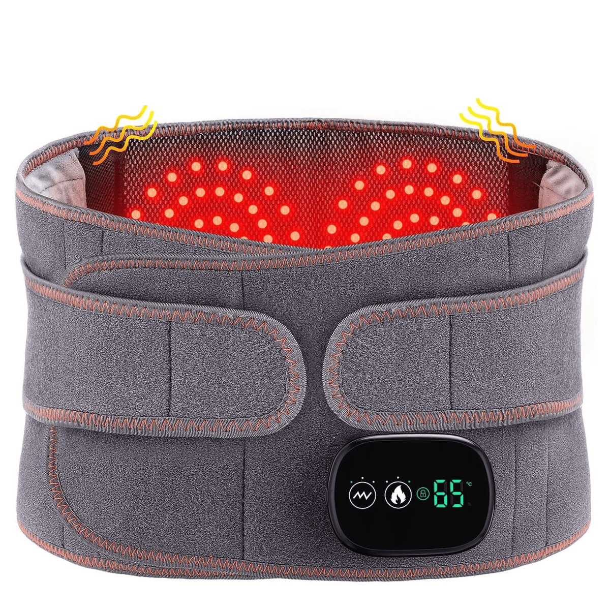 Heated Lumbar Support Belt with Adjustable Heat and Vibration